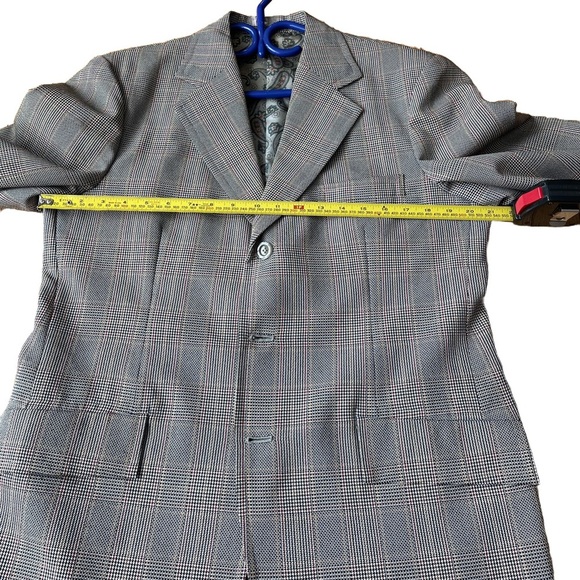 Vintage 1980s Impex International Blazer Hand Tailored Glen Plaid, 40R - Picture 9 of 11